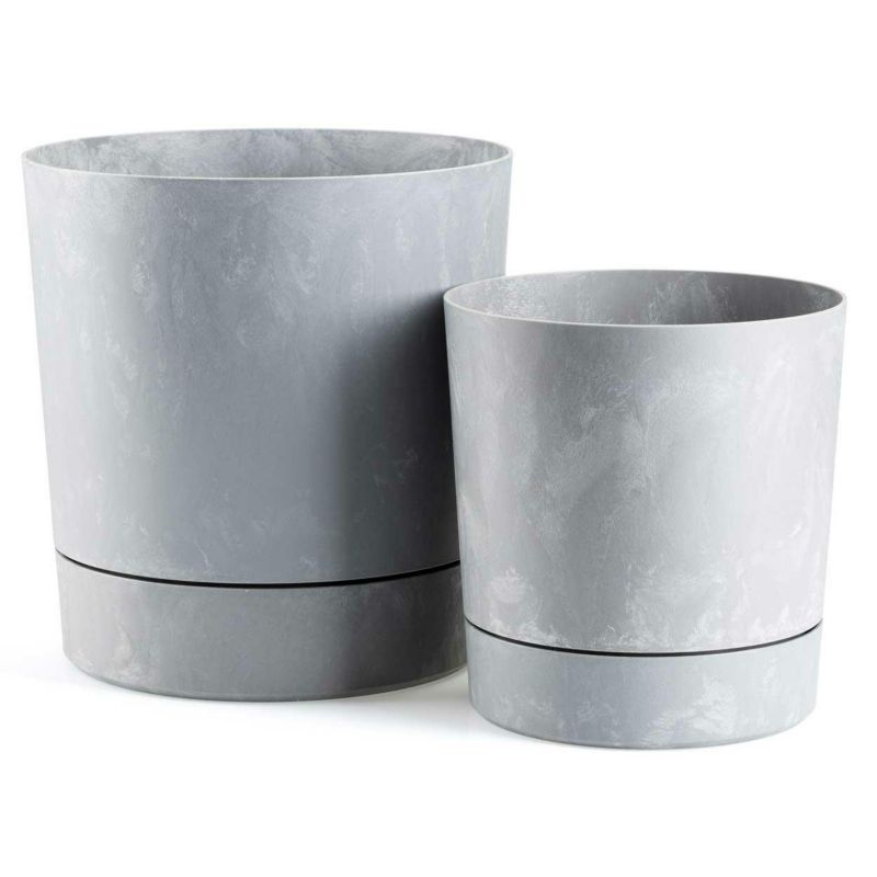 Zestaw doniczek HowHomely Azalea szary beton 22,5x23,6 cm + 17,5x18,4 cm 1 kpl.