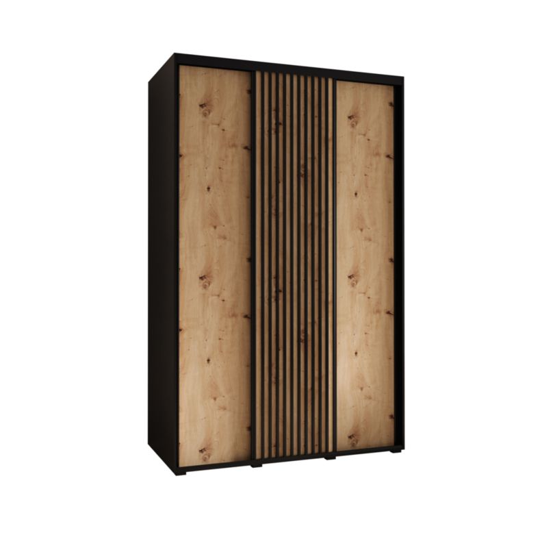 Szafa przesuwna Garderoba Abiks Lanko 1 160 gł. 45 czarny/artisan 1 szt.