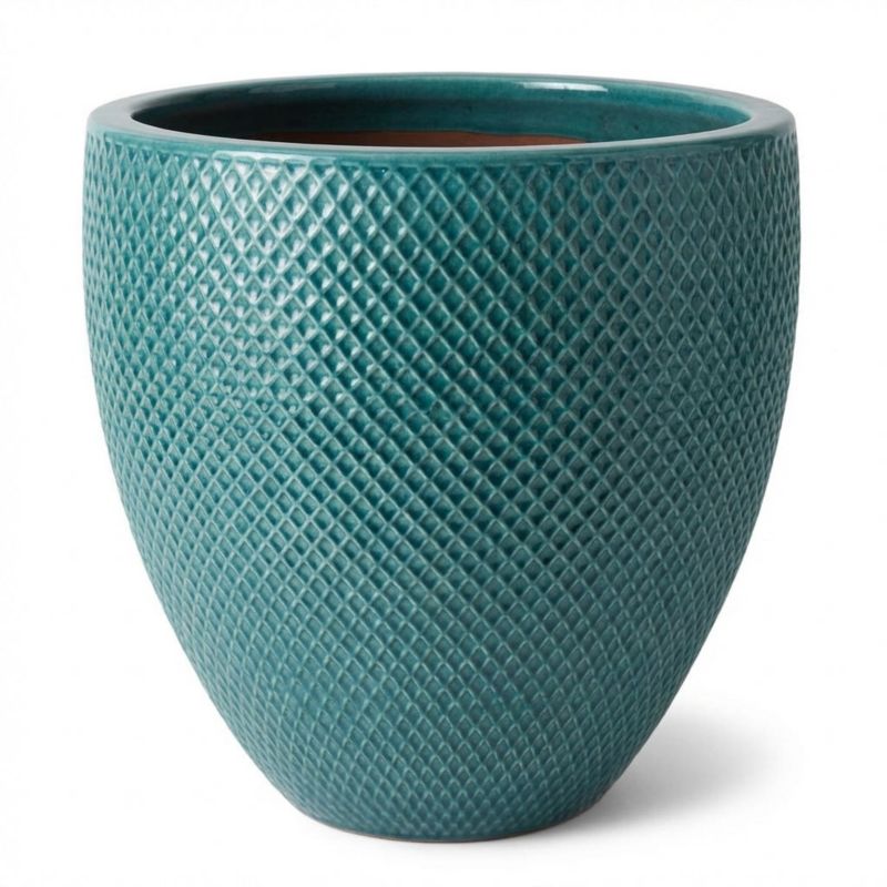 Donica ceramiczna Provencelia SIGNAC Turkusowy, sred.48 x H52 cm, mrozoodporna, rękodzieło, szkliwiona 1 szt.