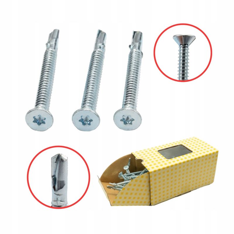 Wkręty PGB samowiercące 4,8x38mm drewno do metalu 500 szt.