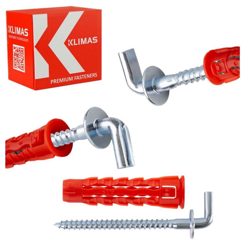 Kołki rozporowe uniwersalne z hakiem Klimas SFXL 6x30 mm z haczykiem 50szt