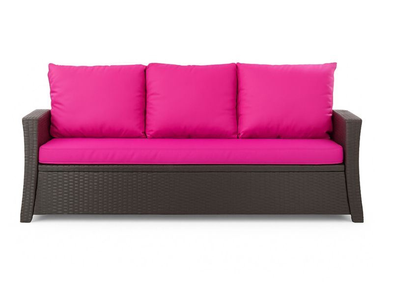 Poduszka ogrodowa na sofę rattanową 3-os, Setgarden, 140x60x50cm Różowa Poduszki na meble ogrodowe-Technorattan, Mix, 1szt