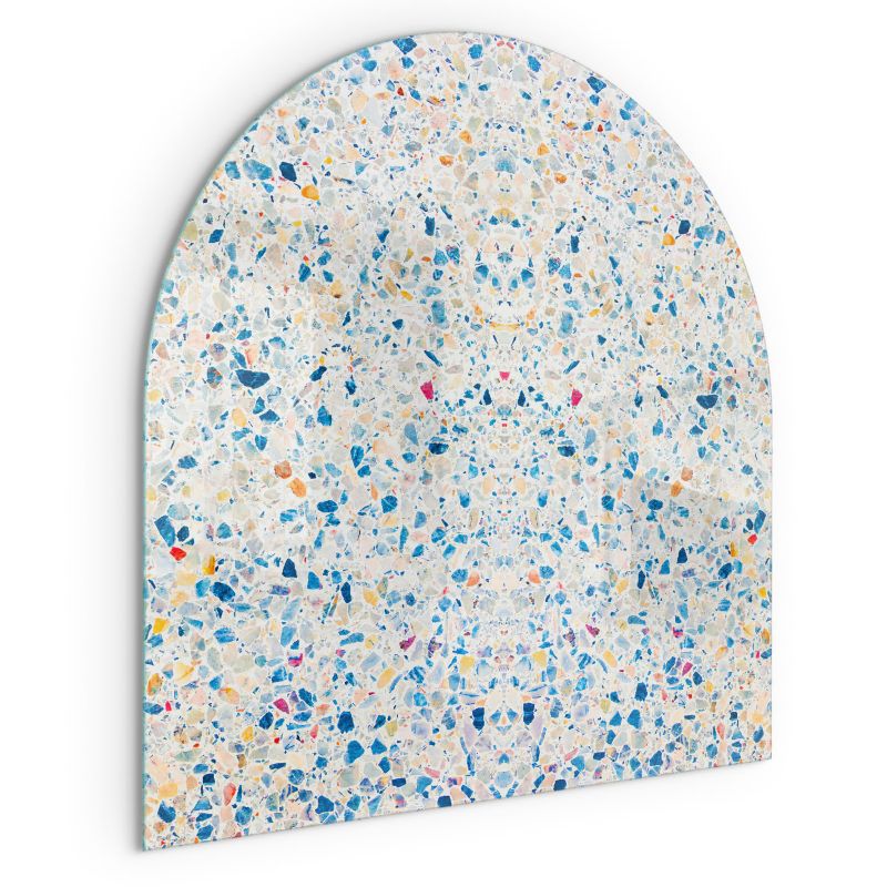 Szklana Podkładka Pod Kominek Półowalny Wallfluent 100x100 cm Abstrakcyjna faktura 1 szt.
