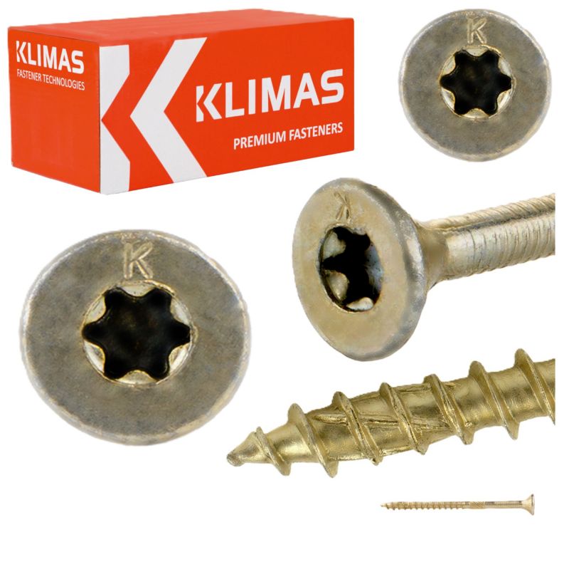 Wkręty do drewna konstrukcyjne Klimas WKCS 5x80 mm z łbem stożkowym 200szt