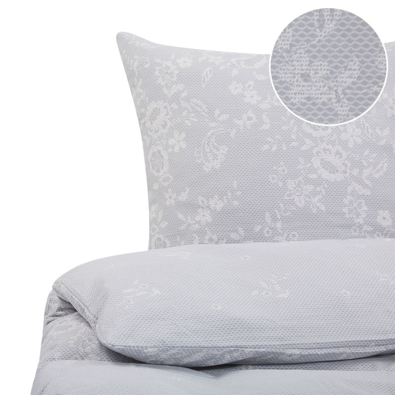 Komplet pościeli Morningside Bawełna satynowa 155 x 220 cm Szary 1 kpl