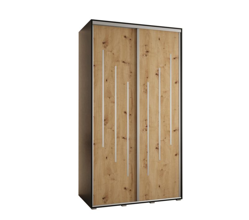 Szafa przesuwna Abiks DAVOS 8 wysoka szer.130cm gł.45cm czarny/artisan/srebrny 1szt.