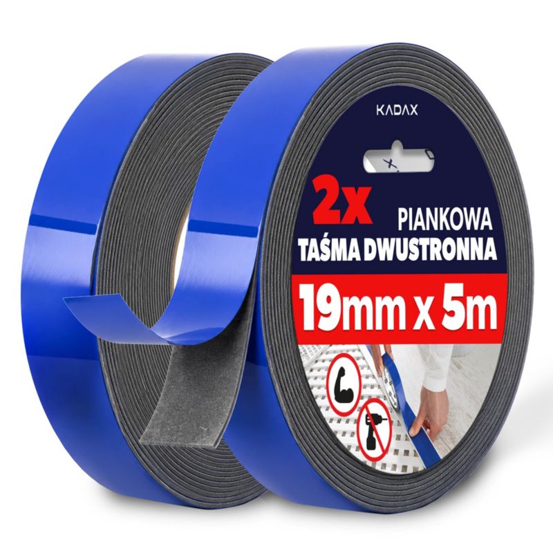 Taśma KADAX piankowa dwustronna montażowa 5m x 19mm 2 szt.