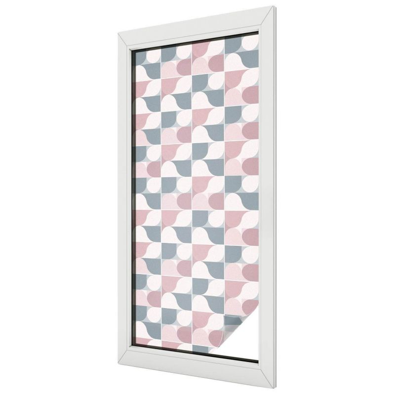 Witraż Samoprzylepny Wallfluent 50x116 cm Stylowa Dekoracja Okna Geometryczne kształty pastelowe 1 rol.