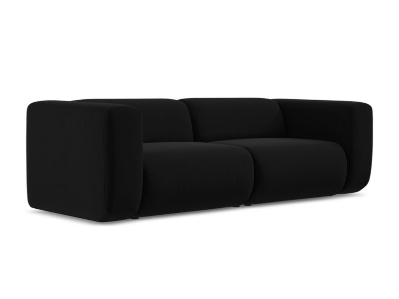 3-osobowa kanapa modułowa LaMiaSofa Bari z tkaniny welwetowej 228x89 cm czarny 1 szt.