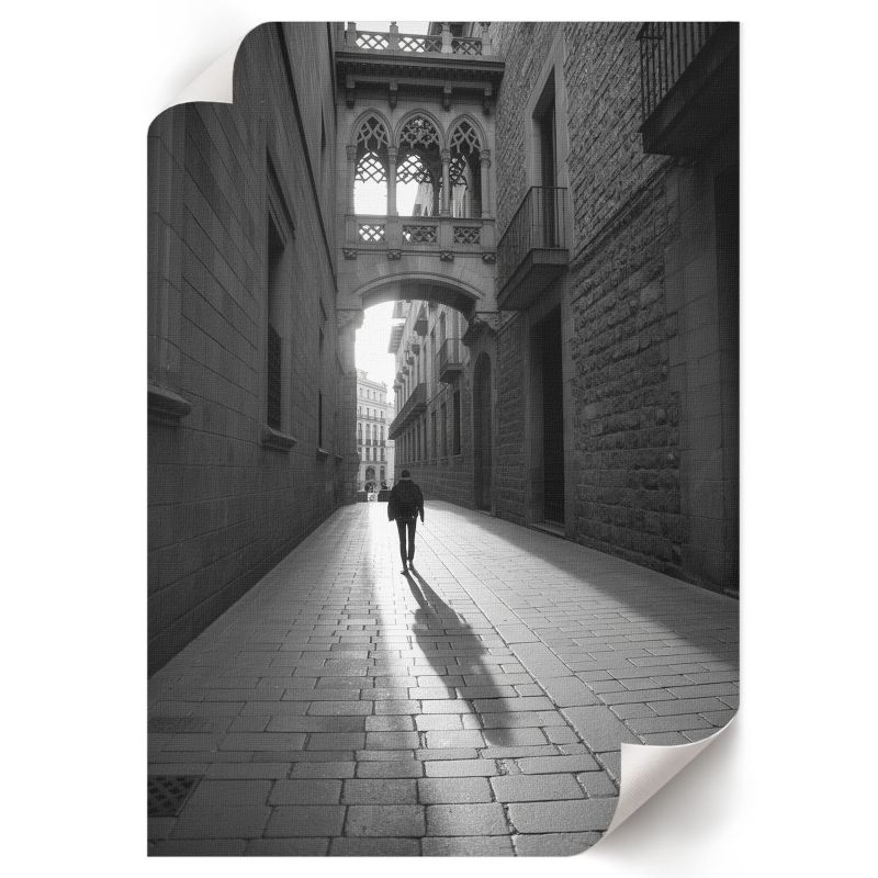 Plakat Do Łazienki ArtPrintCave 59,5x84 cm Czarno-biała uliczka Lola R. 1 szt.
