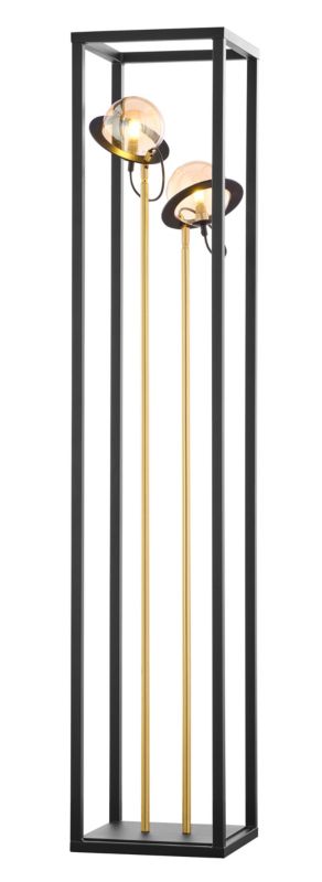 Lampa stojąca nowoczesna Jupiter PLANET czarno-złoto-bursztynowa 2xG9x15W IP20 wym:150x29x29cm - 1 szt.