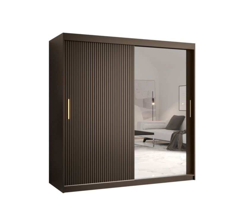 Szafa przesuwna Abiks RIFLO SLIM 2 180 czarny mat+ czarny mat 1 szt.