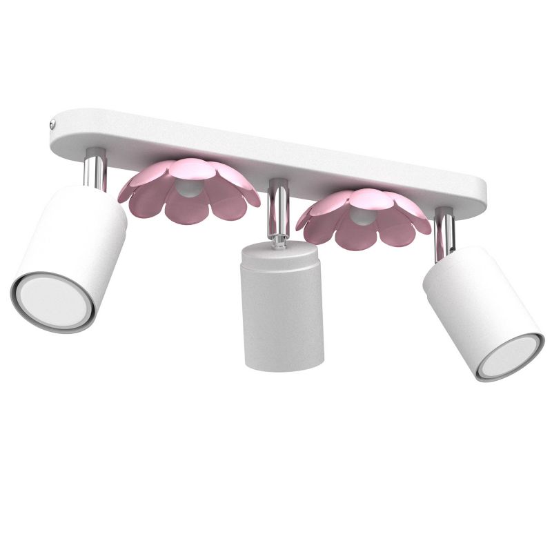 Lampa sufitowa Luminex Flower biały mat-różowa Listwa z lampami 3 x GU10 x 8W wym: 17 x 35 x 6 cm - 1 szt.