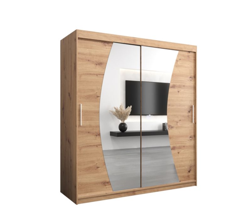 Szafa przesuwna Garderoba Abiks WAVE 180 dąb artisan + dąb artisan 1 szt.