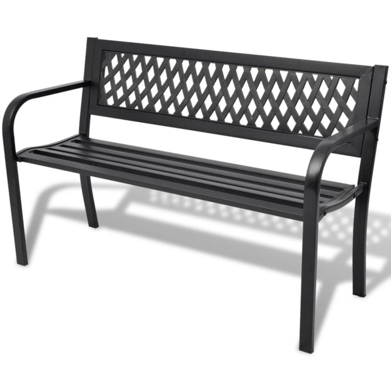 Ławka ogrodowa vidaxl 42169 czarny 1 szt