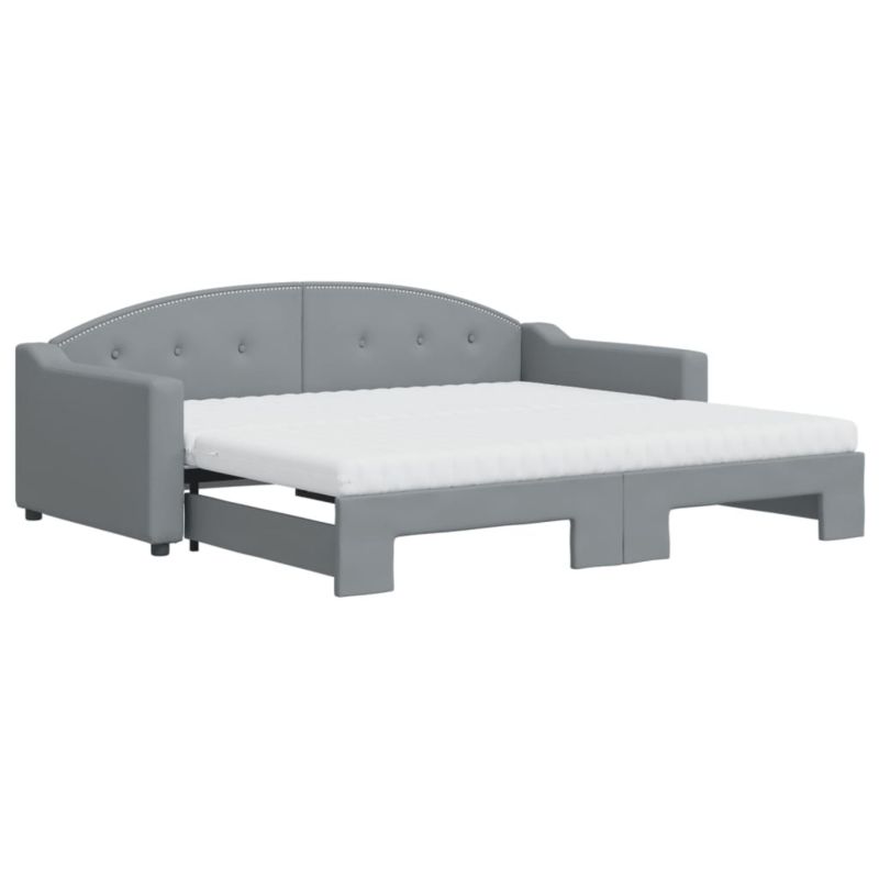Sofa rozkładana WaszeMeble 90x190 cm Jasnoszary tkanina WM-3197558 1 szt.