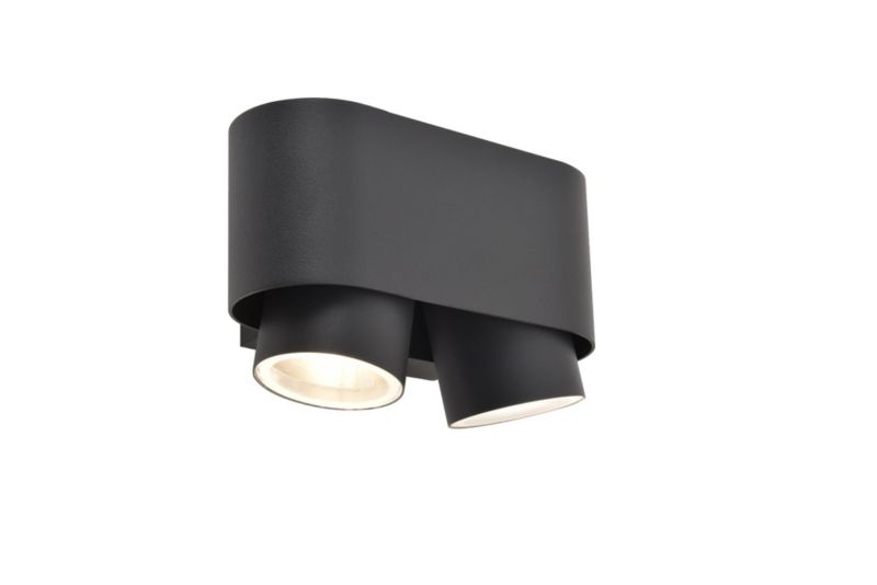 Kinkiet ścienny zewnętrzny Lutec Cypres szaro-biały 2 x GU10 x 7W IP44 wym: 10,7 x 17,3 x 8,8 cm - 1 szt.