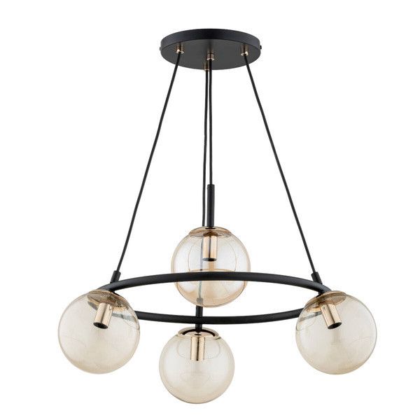 Lampa wisząca Alfa Rngo 2455 czarno-złota ring 4xE14 x 10W 1 szt.