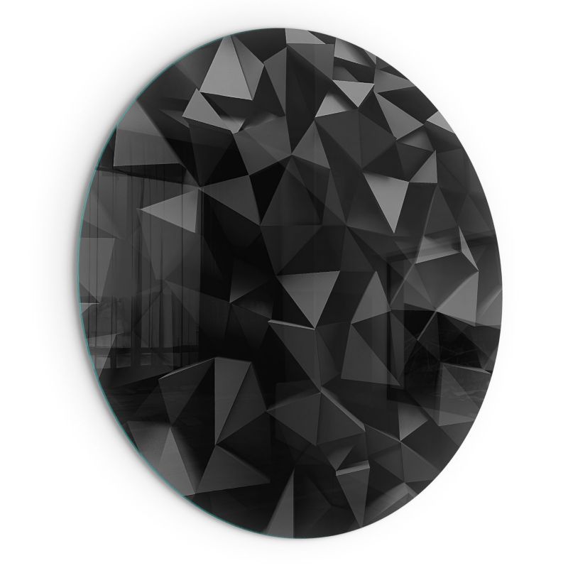 Szklana Podkładka Pod Kominek Okrąg Wallfluent Fi60 cm Geometryczny wzór 3D 1 szt.