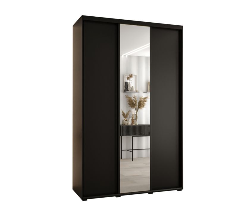 Szafa przesuwna Abiks DAVOS 3 wysoka szer.150cm gł.45cm czarny/czarny/czarny 1szt.