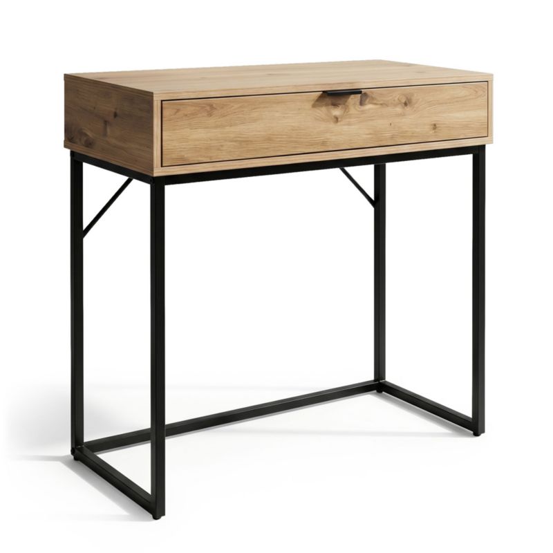 Konsola AKORD stolik loftowy MODENA 1 szuflada 80 cm Dąb Artisan Czarne nogi 1 szt.
