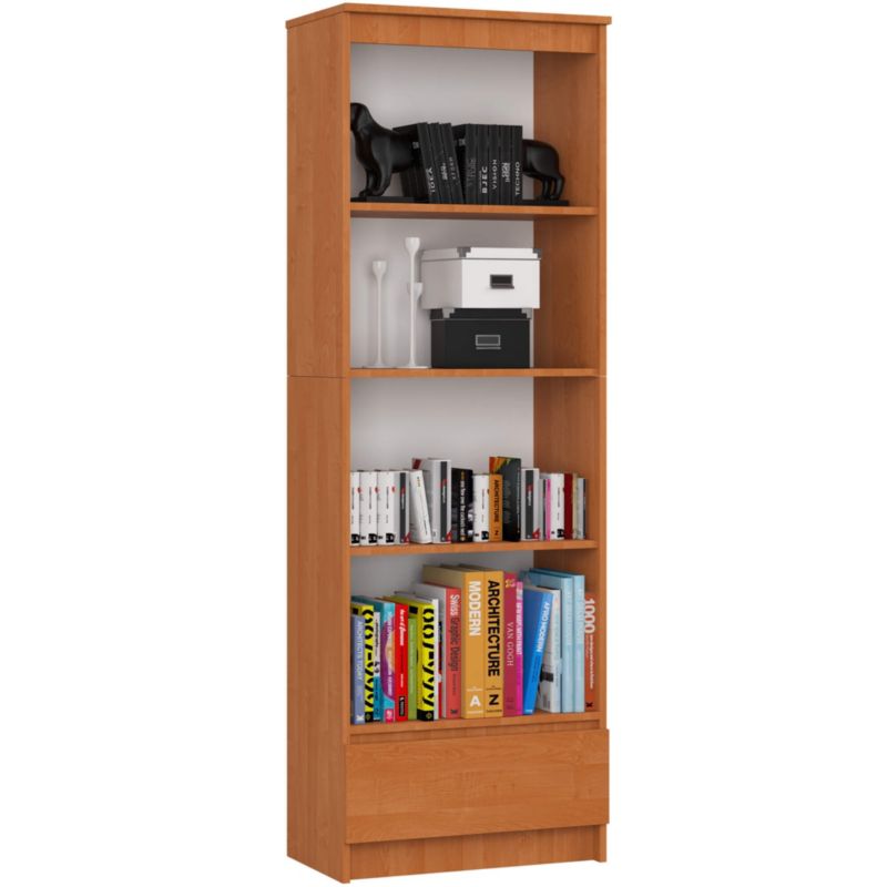 Regał Akord R60 Olcha 60 cm façade Blanche mat 1 szuflada kolor Olcha mat 4 półki 60x35x180 cm 1 szt.