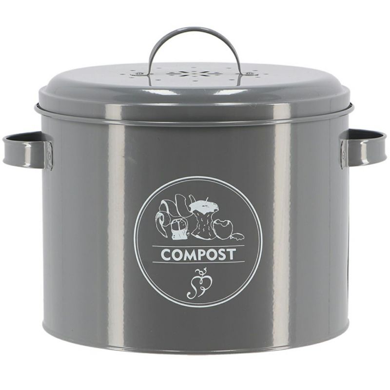 Kompostownik kuchenny Esschert Design szary stalowy z filtrem węglowym 6,3L 1 szt.