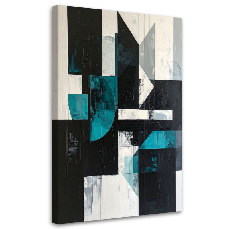 Obraz do salonu biura kuchni Feeby Geometryczne kształty turkusowy czarny 40x60cm 1szt