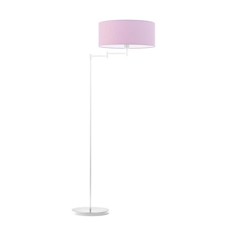 Lampa stojąca Volta Light Factory podłogowa przegubowa regulowana z abażurem jasny fiolet walec BLUES 1szt.