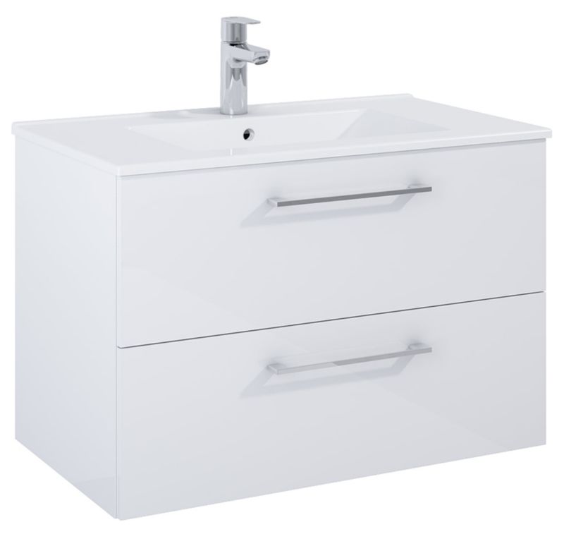 Szafka podumywalkowa Roca Roma wisząca biały połysk 80x45,6x53 cm 2 szuflady 1 szt.