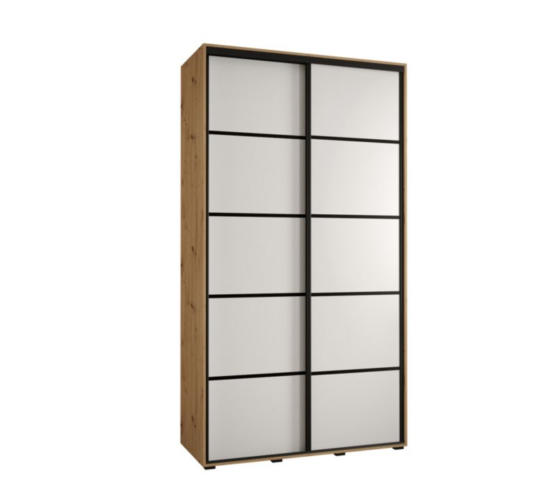 Szafa przesuwna Abiks DAVOS 4 wysoka szer.130cm gł.60cm artisan/biały/czarny 1szt.