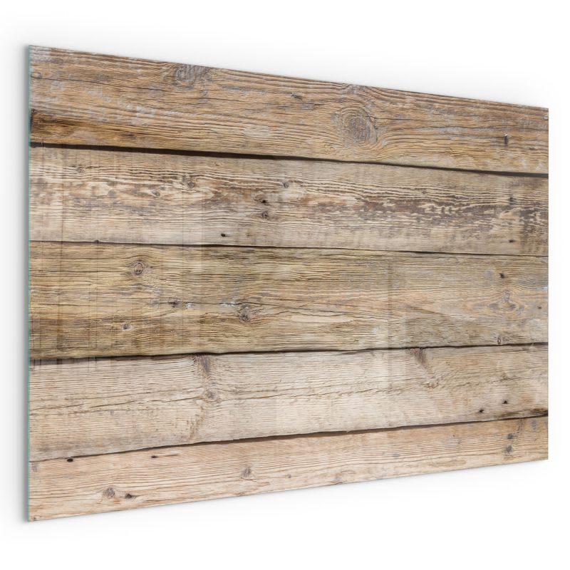 Szklana Podkładka Pod Kominek Prostokąt Wallfluent 60x40 cm Faktura drewnianych desek 1 szt.