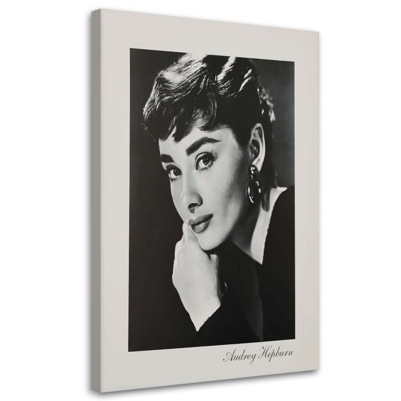 Obraz na płótnie Feeby Audrey Hepburn - portret sepia 60x90cm 1szt
