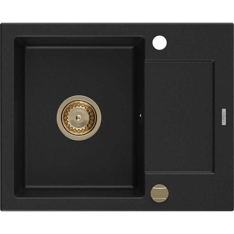 Zlewozmywak wpuszczany Mexen Enzo 1-komorowy czarny nakrapiany 576x465 mm - 6506571005-76-B 1 szt.