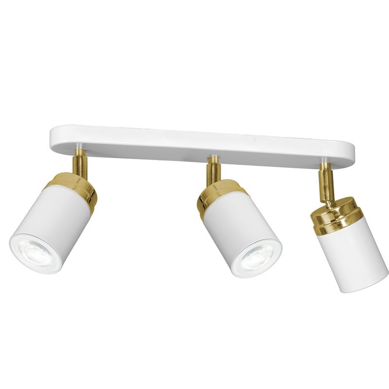 Lampa sufitowa Luminex Reno biały mat-złoty połysk Listwa z lampami 3 x GU10 x 15W wym: 17 x 35 x 6 cm - 1 szt.