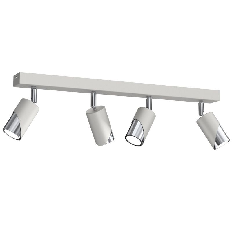 Lampa sufitowa Luminex Shift jasnoszaro-chromowana Listwa z lampami 4 x GU10 x 15W wym: 17 x 60 x 5,5 cm - 1 szt.