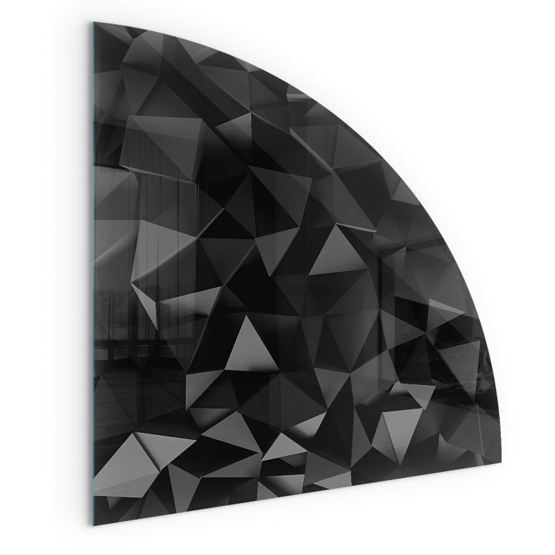Szklana Podkładka Pod Kominek Ćwiartka Wallfluent 100x100 cm Geometryczny wzór 3D 1 szt.