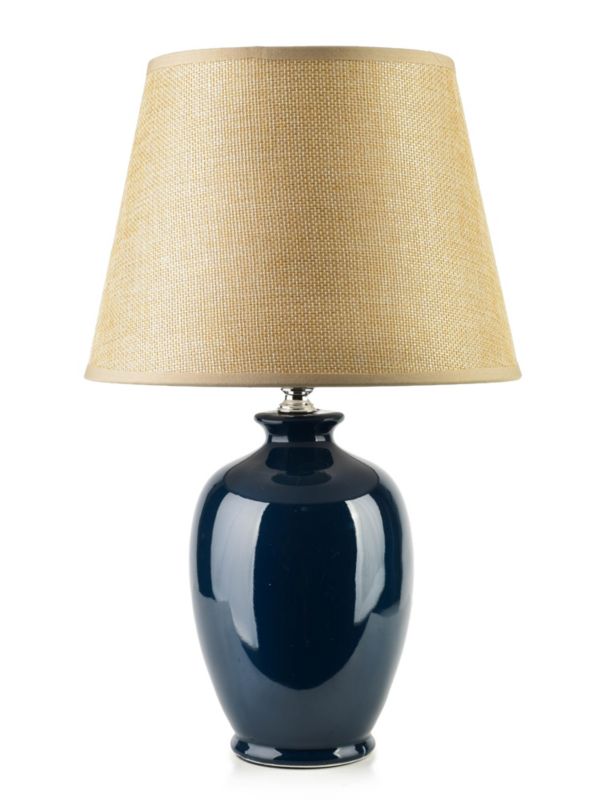 Lampa stołowa ceramiczna MONDEX LETI 12x23x36 cm granatowa 1 szt.