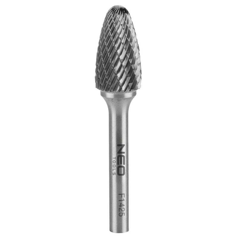 Frez do metalu NEO TOOLS HM, typ F (ostrołukowy zaokrąglony), 14 x 25 mm, trzpień 6 x 45 mm 1 szt