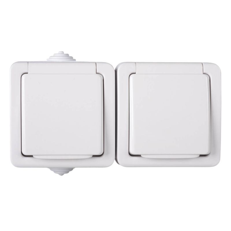 Gniazdo Podwójne z Uziemieniem Natynkowe IP54 Kanlux Tekno 33497 1 Szt