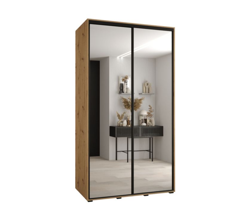 Szafa przesuwna Abiks CANNES 2 130 gł 60 artisan/artisan/czarny 1szt.