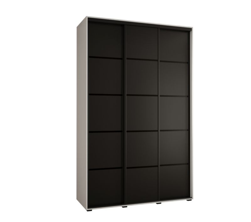 Szafa przesuwna Abiks DAVOS 4 wysoka szer.150cm gł.45cm biały/czarny/czarny 1szt.