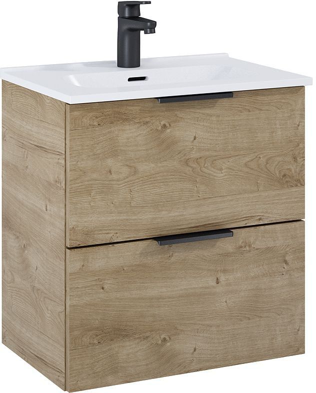 Szafka łazienkowa z umywalką Elita Street Plus dąb wisząca 51,3 cm, soft-close, ceramiczna 1 szt.