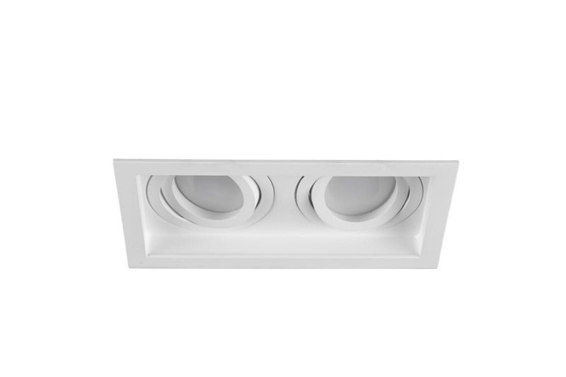 Oprawa sufitowa wpuszczana Trio Kenai biała ruchoma 2 x GU10 x 15W IP20 wym: 17,2 x 9,2 cm prostokątna - 1 szt.