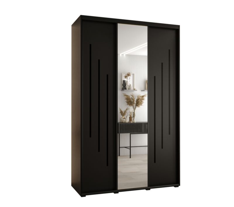 Szafa przesuwna Abiks DAVOS 9 wysoka szer.160cm gł.45cm czarny/czarny/czarny 1szt.