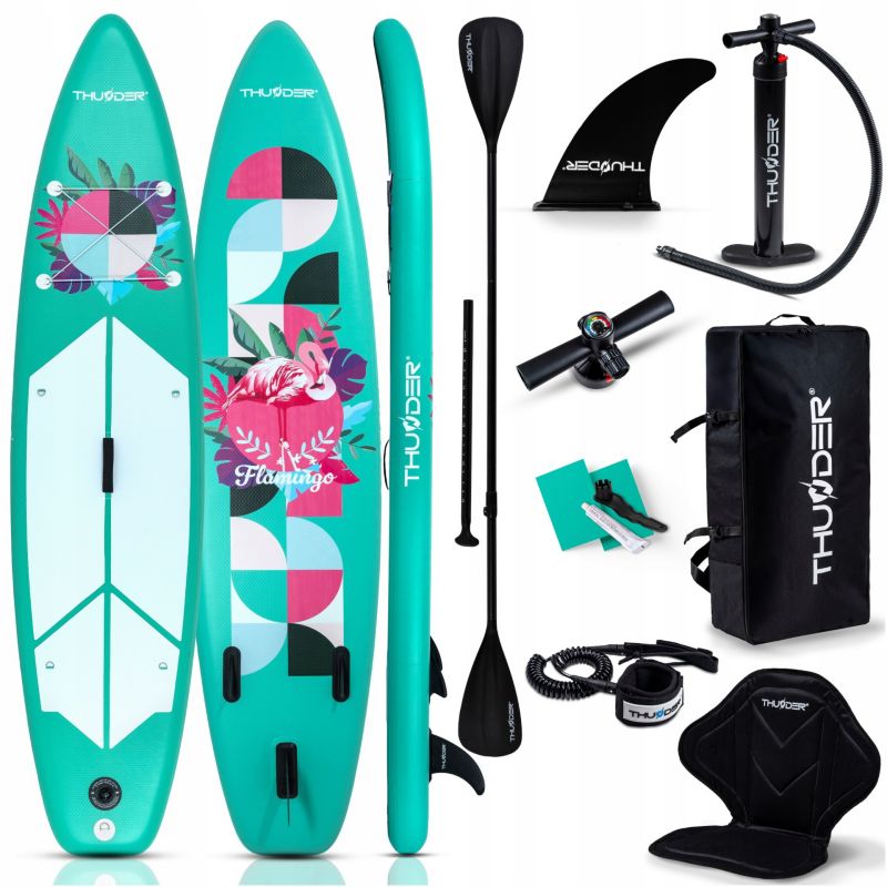 Deska SUP 320 cm pompowana do pływania Thunder wytrzymała akcesoria z siedziskiem wiosłem i zestawem 1szt.