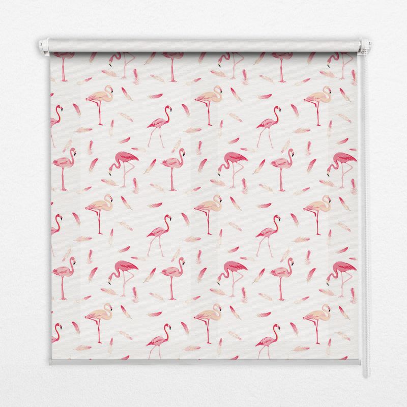 Roleta Przepuszczające Światło Tulup 100x100 cm Flamingi I Ich Pióra Montaż do ściany/sufitu 1 szt.