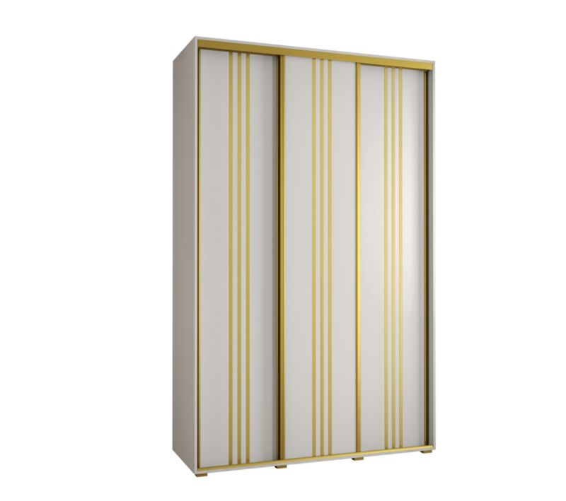 Szafa przesuwna Abiks DAVOS 6 wysoka szer.150cm gł.45cm biały/biały/złoty 1szt.