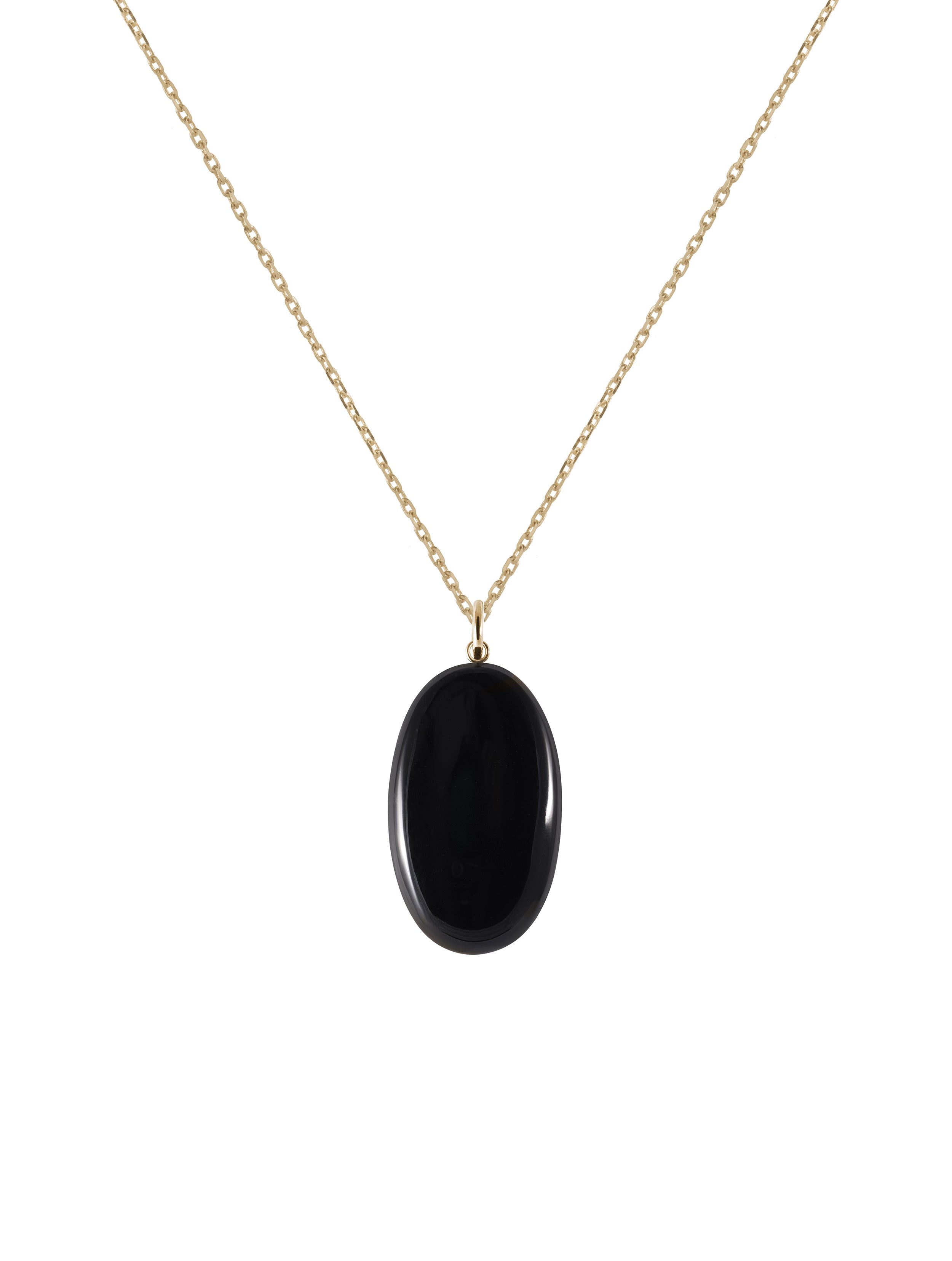 Tempesta Necklace N°1 - medalion z owalnym onyksem, 50