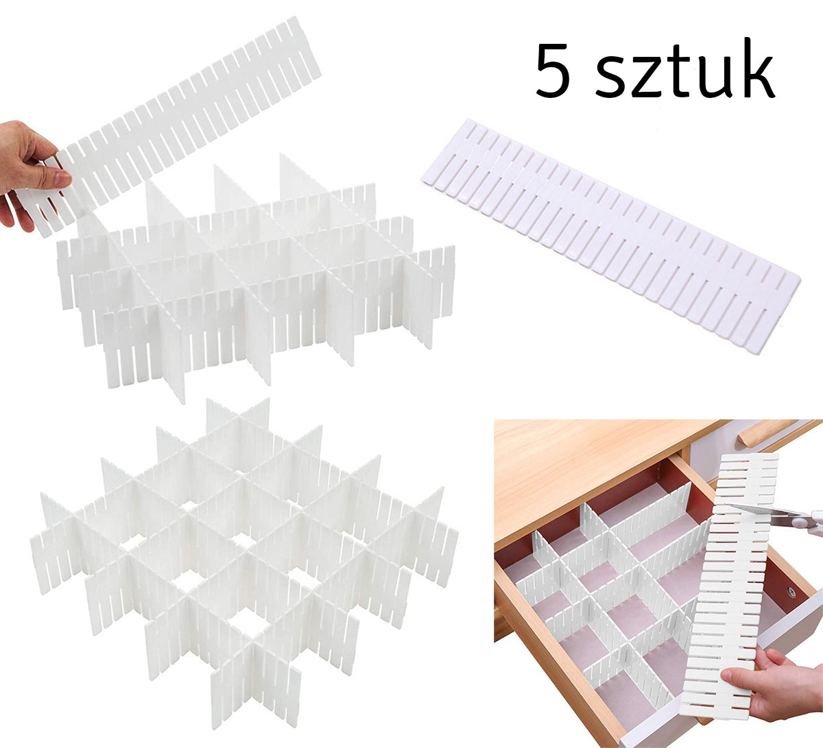 Organizer do szuflady zestaw AG126H 5 szt. modyfikowane - Henryx24